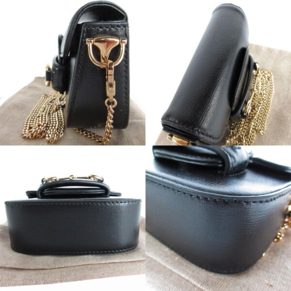 s0085a 4 c Gucci Horsebit Leather Mini Pochette Black