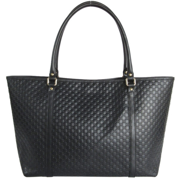 s0119a 1 Gucci Micro Guccissima Leather Tote Bag Black