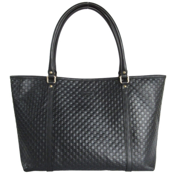 s0119a Gucci Micro Guccissima Leather Tote Bag Black