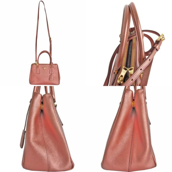 s0143f 2 c Prada Shoulder Bag Leather Metallic Pink