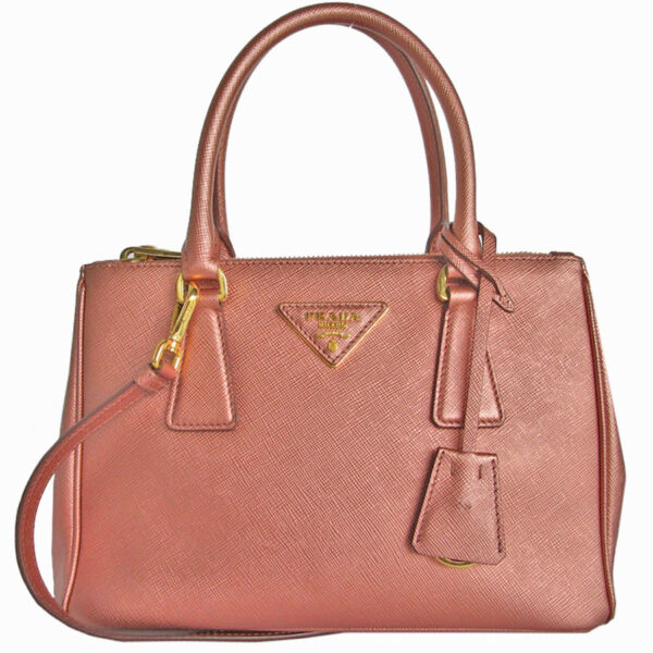 s0143f Prada Shoulder Bag Leather Metallic Pink