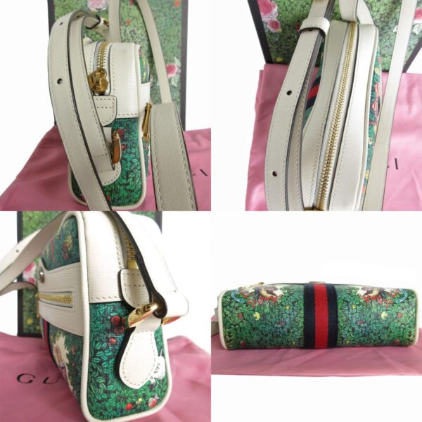 s0166a 2 c Gucci Ophidia Leather Shoulder Bag Green White Multicolor