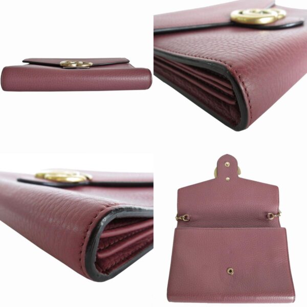 s0170g 6 c Gucci GG Marmont Leather Chain Wallet Crossbody Bag Bordeaux