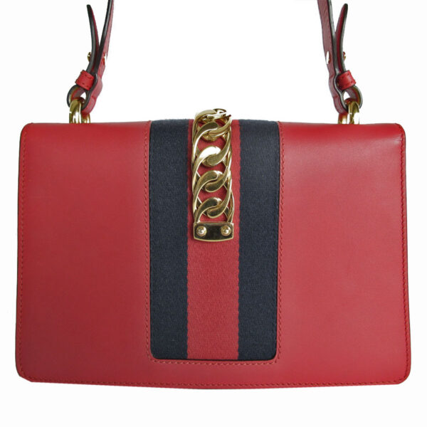 s0176a 1 Gucci Sylvie Leather Shoulder Bag Red