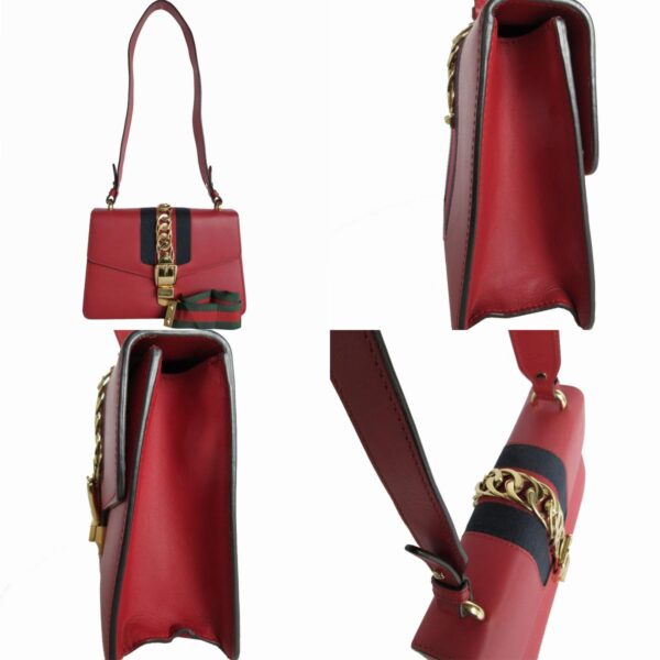 s0176a 2 c Gucci Sylvie Leather Shoulder Bag Red