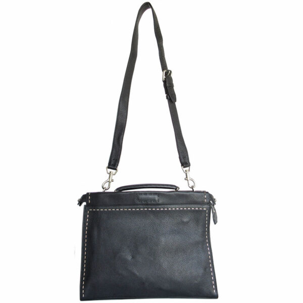 s0196a 1 Fendi Peekaboo Fit Shoulder Bag Selleria Leather Black