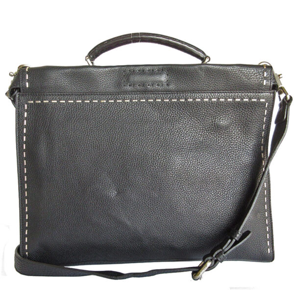 s0196a Fendi Peekaboo Fit Shoulder Bag Selleria Leather Black