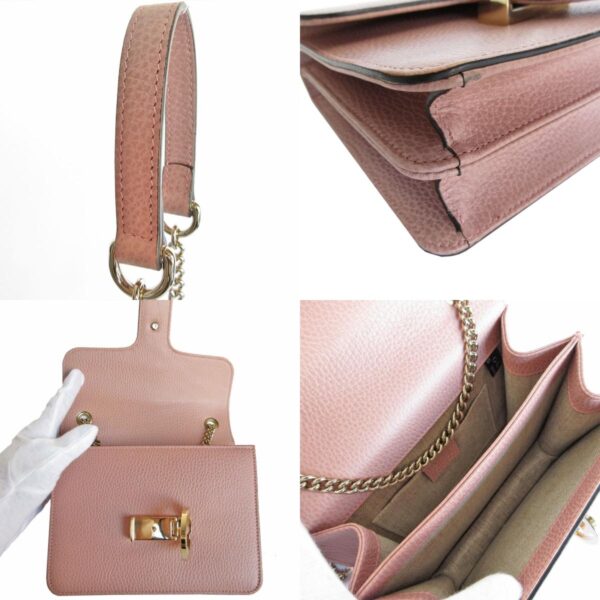 s0238a 6 c Gucci Interlocking G Leather Crossbody Shoulder Bag Pink Beige