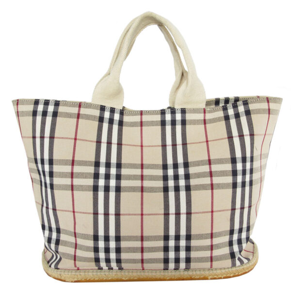 s0260 Burberry Canvas Rubber Handbag Beige