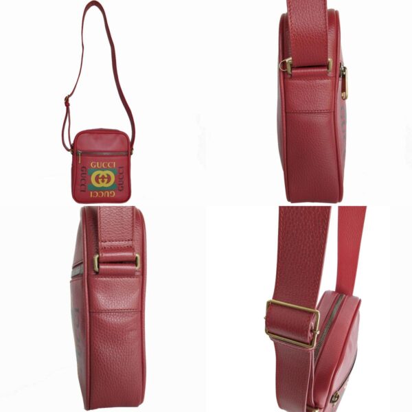 s0263a 2 c Gucci Leather Crossbody Shoulder Bag Red