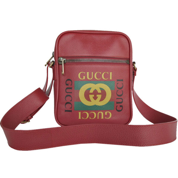 s0263a Gucci Leather Crossbody Shoulder Bag Red