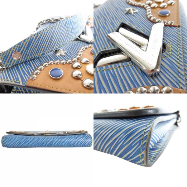 s0269a 6 c Louis Vuitton Portefeuille Twist Epi Leather Chain Bag Blue