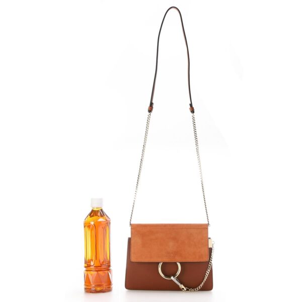 s202h2o03 Chloe Faye Mini Chain Bag Leather Classic Tobacco