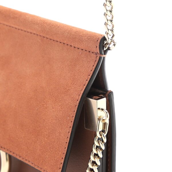 s202h2o06 Chloe Faye Mini Chain Bag Leather Classic Tobacco