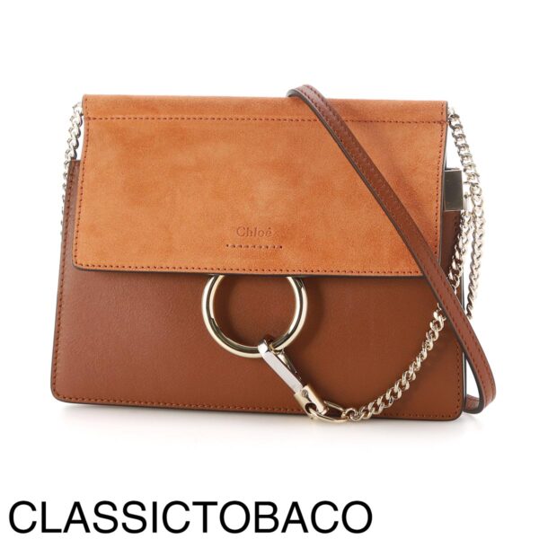 s202h2o08 Chloe Faye Mini Chain Bag Leather Classic Tobacco