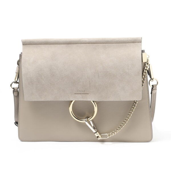 s231h2o03 Chloe Faye 2Way Shoulder Bag Leather Suede Motty Gray