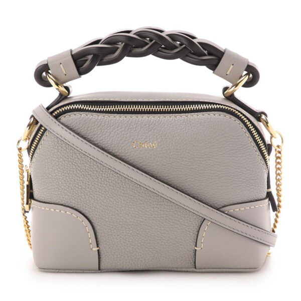 s362c6202 Chloe Daria Mini 2Way Handbag Leather Stormy Gray