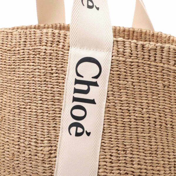 s380g5512 Chloe Woody Large Basket Bag Canvas White