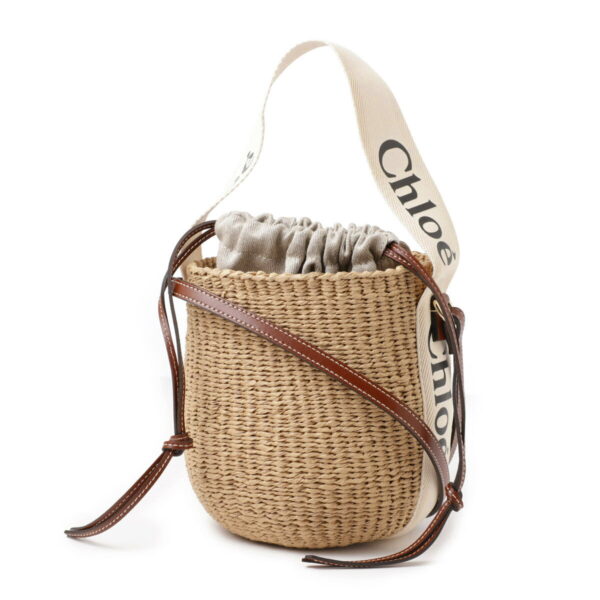 s381g5502 Chloe Woody Small Basket Bag Leather White