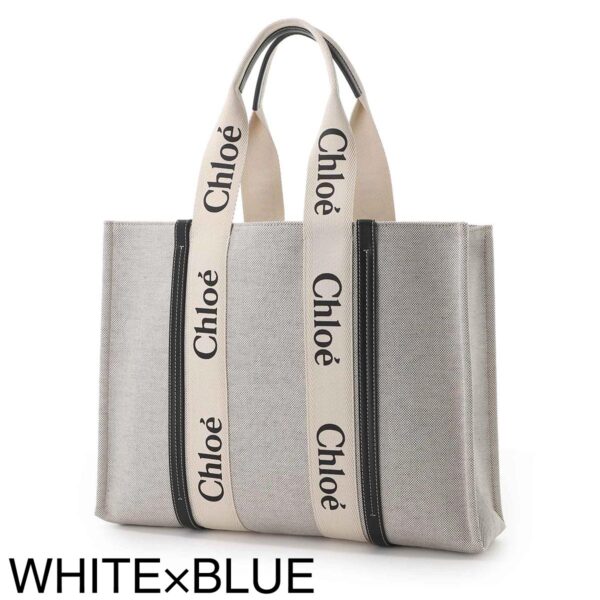 s382e6610 Chloe Woody Large Tote Bag Leather Blue