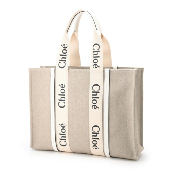 s382i2602 Chloe Woody Large Tote Bag Leather White