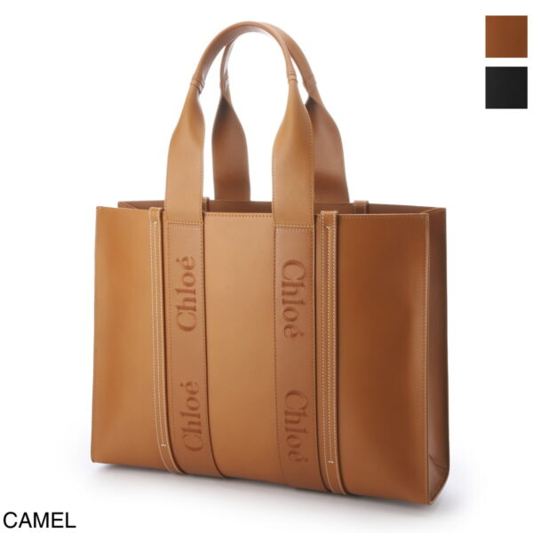 s382i6001 Chloe Woody Large Tote Bag Leather Caramel Brown