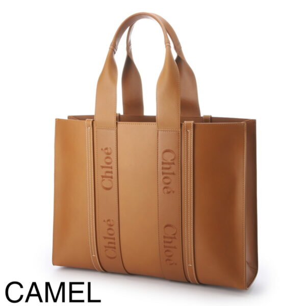 s382i6009 Chloe Woody Large Tote Bag Leather Caramel Brown