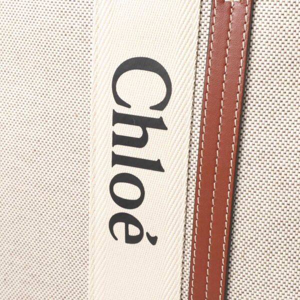 s382j2808 Chloe Woody Large Tote Bag Leather White Brown