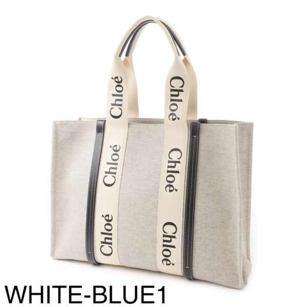 s382j2810 Chloe Woody Large Tote Bag Leather White Brown