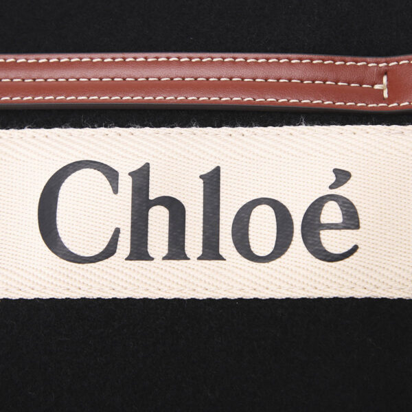 s383g6408 Chloe Woody Medium Tote Bag Leather Black