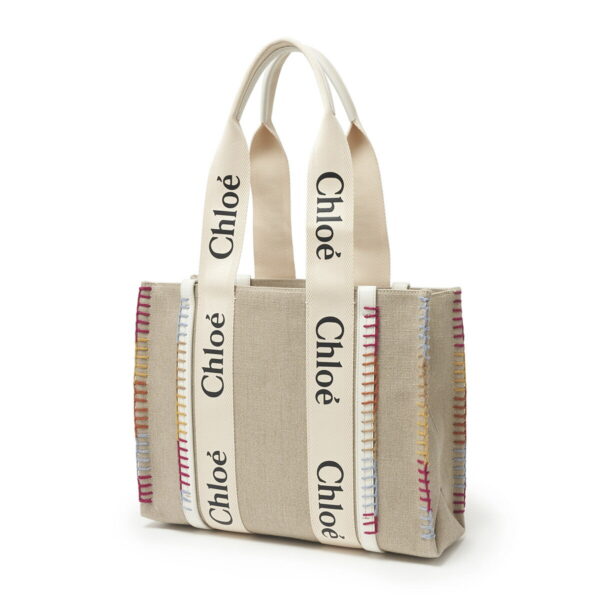 s383h7404 Chloe Woody Medium Tote Bag Leather White