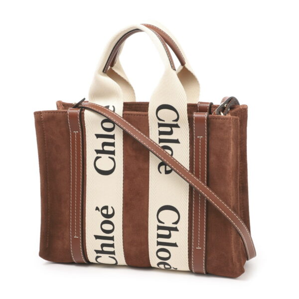 s397h5701 Chloe Woody Small 2Way Tote Bag Leather Sepia Brown