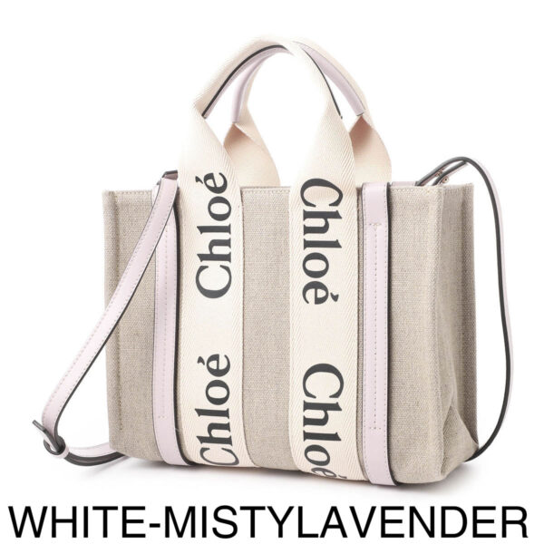 s397i2612 Chloe Woody Small 2Way Tote Bag Leather Misty Lavender