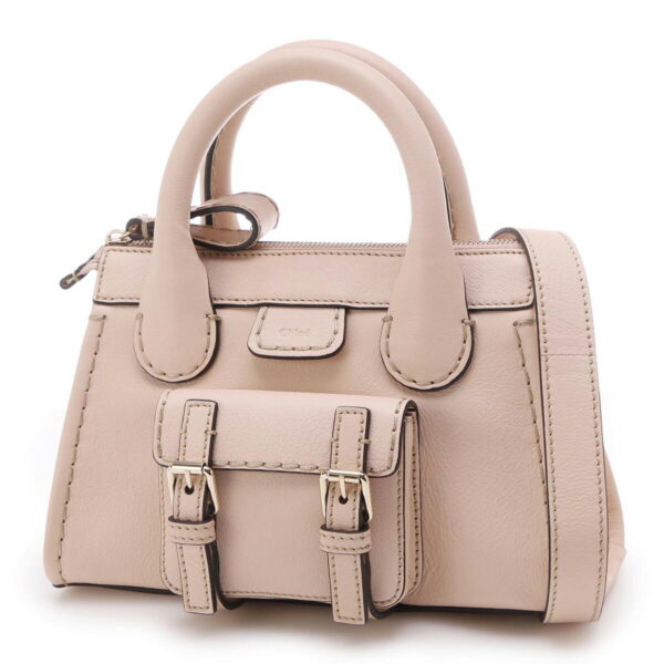 s451f4302 Chloe Edith Mini 2Way Handbag Leather Cement Pink