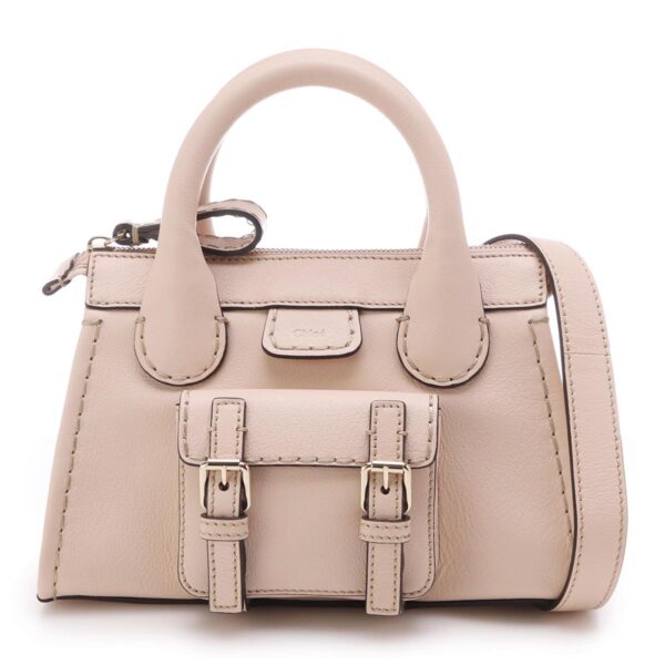 s451f4306 Chloe Edith Mini 2Way Handbag Leather Cement Pink