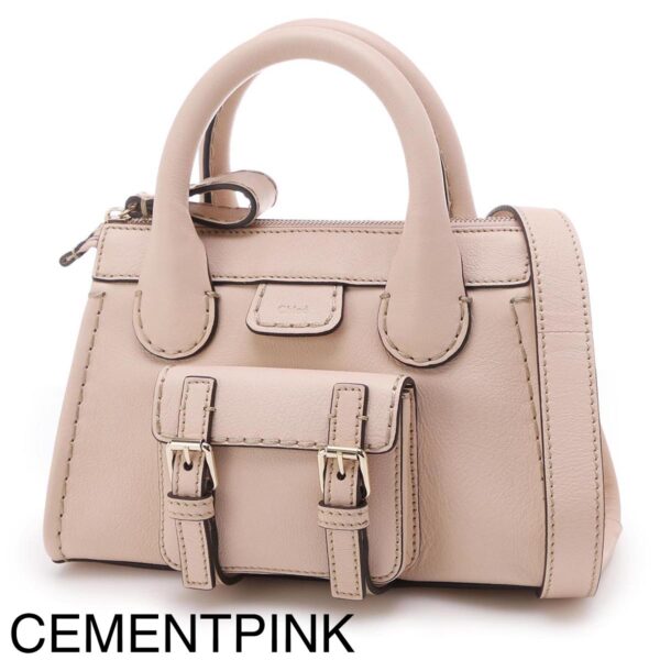 s451f4315 Chloe Edith Mini 2Way Handbag Leather Cement Pink