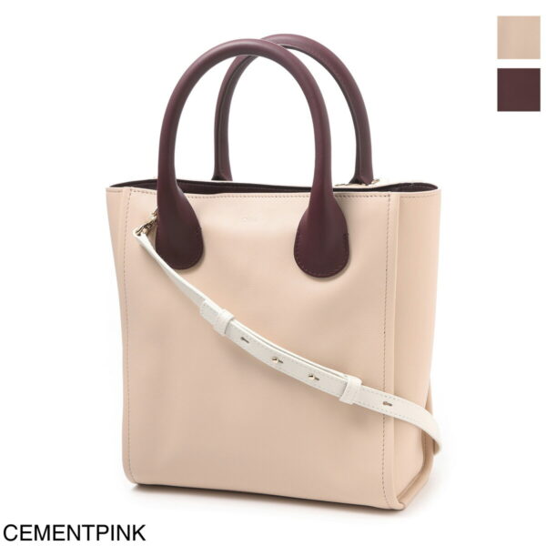 s458f5401 Chloe Joyce Small Tote Bag Leather Cement Pink