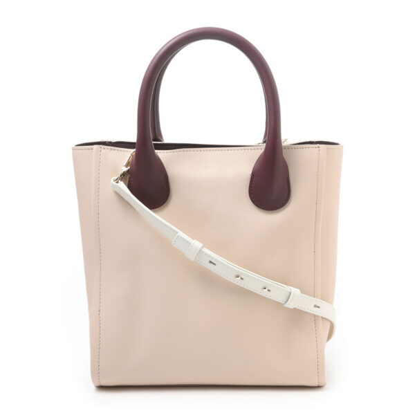 s458f5402 Chloe Joyce Small Tote Bag Leather Cement Pink