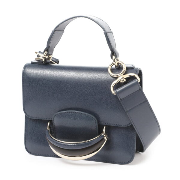 s498i4201 Chloe Kattie Shoulder Bag Leather Navy