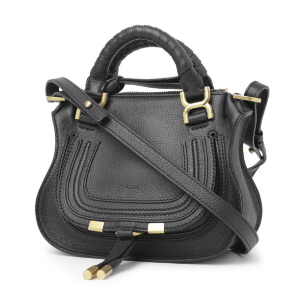 s595i3101 Chloe Marcie Mini Double 2Way Handbag Leather Black