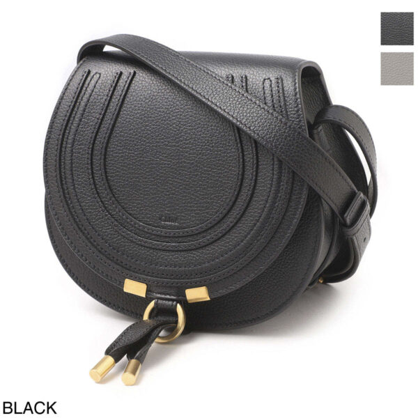 s680i3101 Chloe Marcie Crossbody Shoulder Bag Leather Black Small