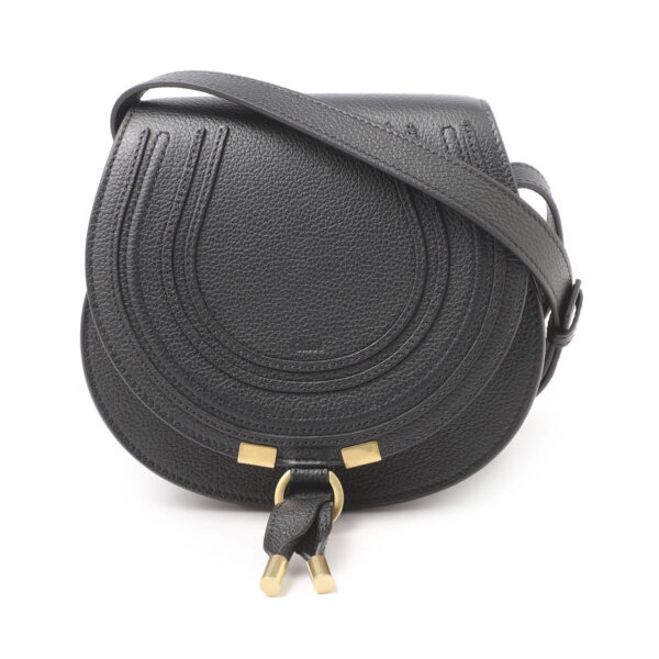 s680i3102 Chloe Marcie Crossbody Shoulder Bag Leather Black Small