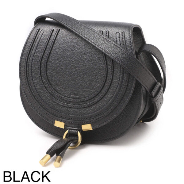 s680i3111 Chloe Marcie Crossbody Shoulder Bag Leather Black Small