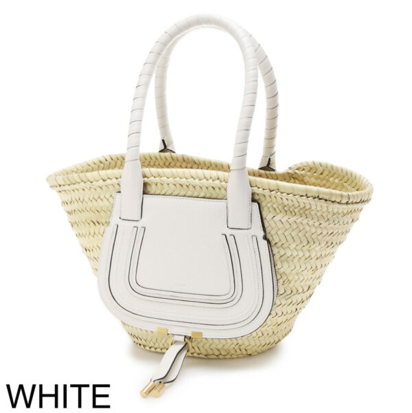 s728g5810 Chloe Marcie Basket Bag Leather White