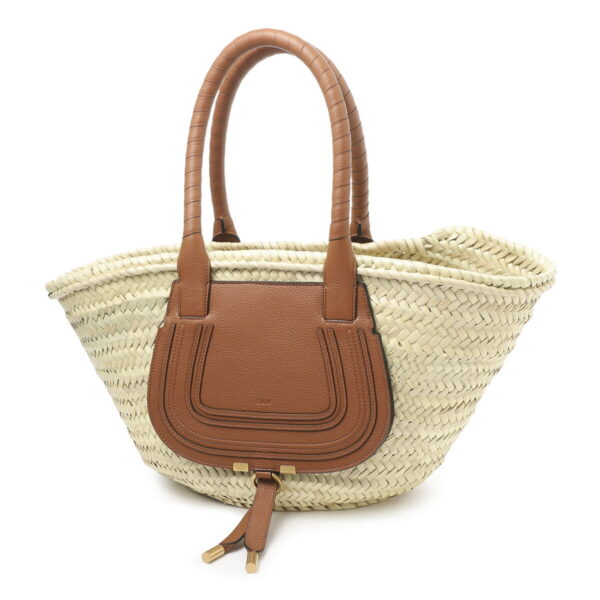 s728i3201 Chloe Marcie Basket Bag Leather Tan Brown