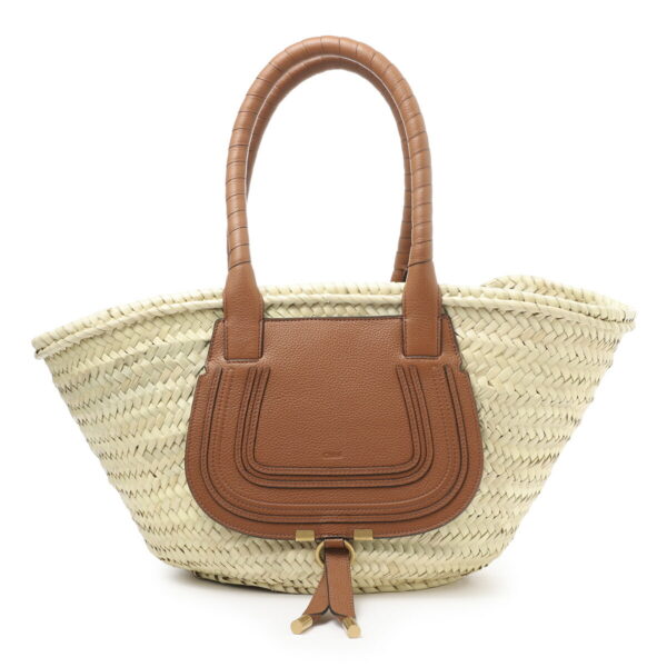 s728i3202 Chloe Marcie Basket Bag Leather Tan Brown