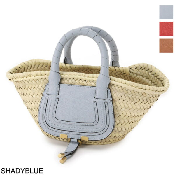 s732i3201 Chloe Marcie Mini Basket Bag Leather Shady Blue