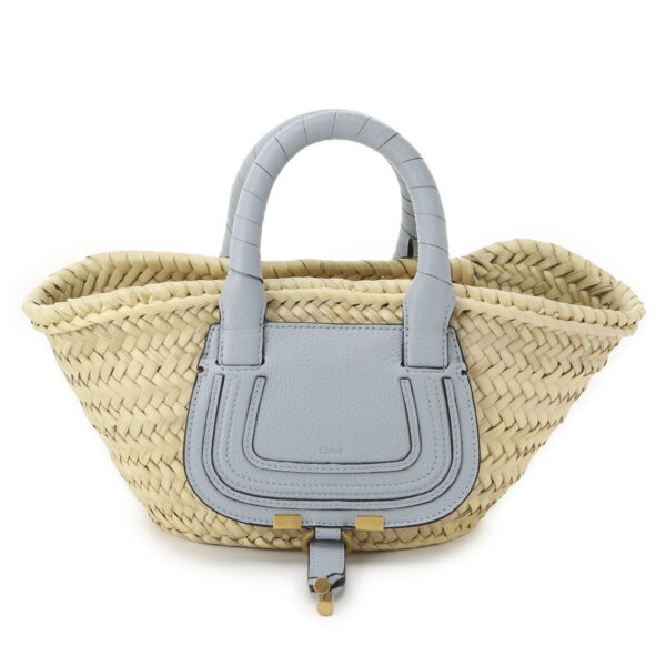 s732i3202 Chloe Marcie Mini Basket Bag Leather Shady Blue