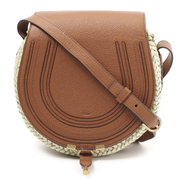 s735g5802 Chloe Marcie Crossbody Basket Bag Leather Tan Brown Small