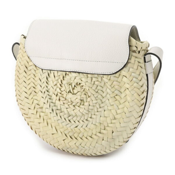 s735i3204 Chloe Marcie Crossbody Basket Bag Leather White